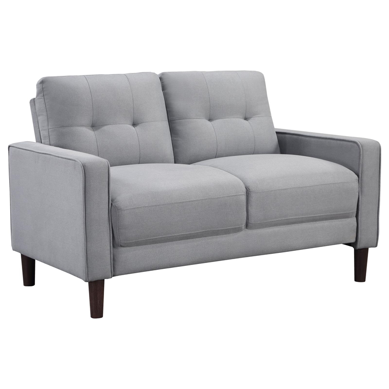 Pemberly Row 2-Piece Upholstered Fabric Sofa Set with Track Arms in Gray