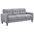 Pemberly Row 3-Piece Upholstered Fabric Sofa Set with Track Arms in Gray