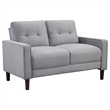 Pemberly Row 3-Piece Upholstered Fabric Sofa Set with Track Arms in Gray