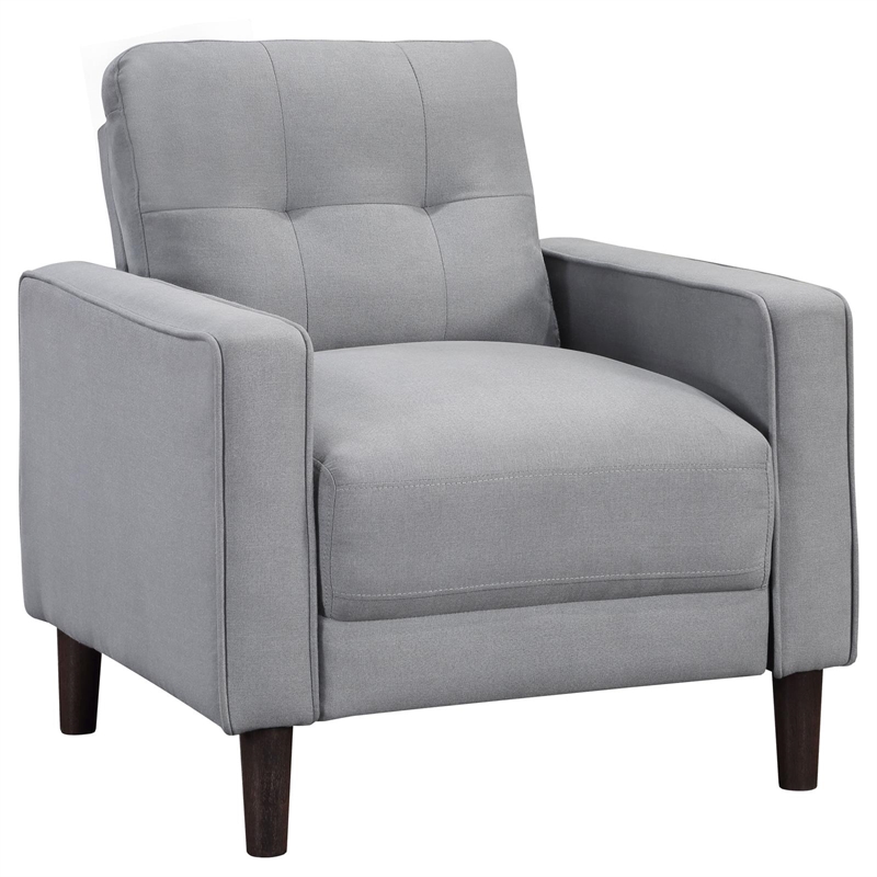 Pemberly Row 3-Piece Upholstered Fabric Sofa Set with Track Arms in Gray