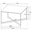 Pemberly Row Modern Metal Square Marble Top Coffee Table White and Black