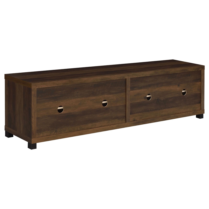Pemberly Row 3-piece Transitional Wood Entertainment Center in Dark Pine