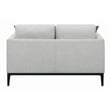Pemberly Row Upholstered Fabric Loveseat with Cushioned Back in Light Gray