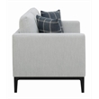 Pemberly Row Upholstered Fabric Loveseat with Cushioned Back in Light Gray