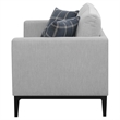 Pemberly Row Upholstered Fabric Loveseat with Cushioned Back in Light Gray