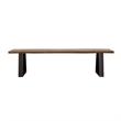 Pemberly Row Farmhouse Wood Live Edge Dining Bench Gray Sheessam and Black