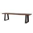 Pemberly Row Farmhouse Wood Live Edge Dining Bench Gray Sheessam and Black
