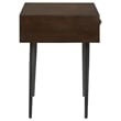Pemberly Row 1-Drawer Mid-Century Wood Accent Table in Coffee Brown/Gunmetal