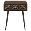 Pemberly Row 1-Drawer Mid-Century Wood Accent Table in Coffee Brown/Gunmetal