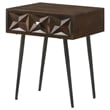 Pemberly Row 1-Drawer Mid-Century Wood Accent Table in Coffee Brown/Gunmetal