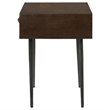 Pemberly Row 1-Drawer Mid-Century Wood Accent Table in Coffee Brown/Gunmetal