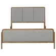 Pemberly Row Upholstered Fabric Eastern King Panel Bed in Sand Wash and Gray