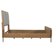Pemberly Row Upholstered Fabric Eastern King Panel Bed in Sand Wash and Gray