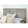 Pemberly Row Upholstered Fabric Eastern King Panel Bed in Sand Wash and Gray