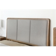 Pemberly Row Upholstered Fabric Eastern King Panel Bed in Sand Wash and Gray
