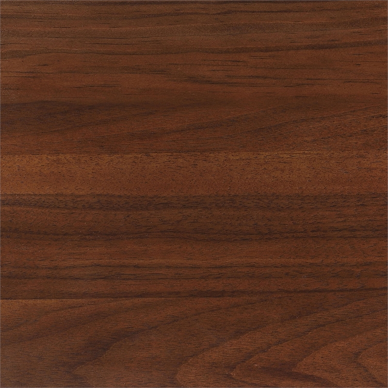 Pemberly Row Wood California King Bed with Upholstered Headboard Dark Walnut