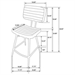 Pemberly Row 5-piece Wood Counter Height Dining Set in Natural and Camel