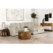 Pemberly Row Modern Velvet Upholstered Reversible Sectional Sofa in Sand