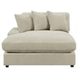 Pemberly Row Modern Velvet Upholstered Reversible Sectional Sofa in Sand