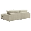 Pemberly Row Modern Velvet Upholstered Reversible Sectional Sofa in Sand