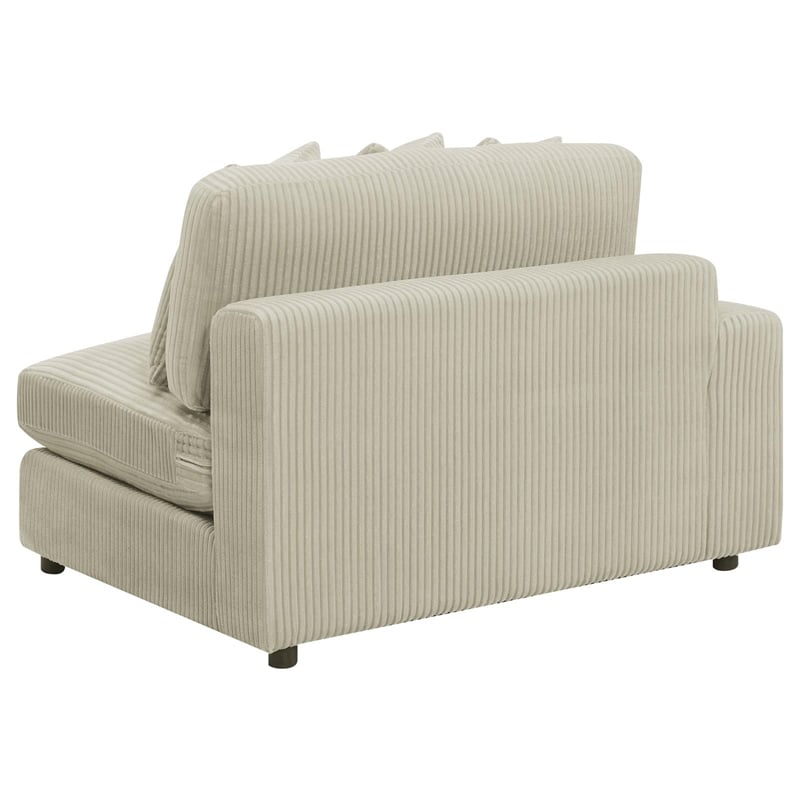 Pemberly Row Modern Velvet Upholstered Reversible Sectional Sofa in Sand