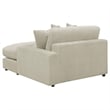 Pemberly Row Modern Velvet Upholstered Reversible Sectional Sofa in Sand