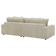 Pemberly Row Modern Velvet Upholstered Reversible Sectional Sofa in Sand