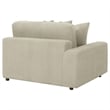 Pemberly Row Modern Velvet Upholstered Reversible Sectional Sofa in Sand