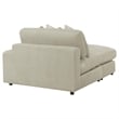 Pemberly Row Modern Velvet Upholstered Reversible Sectional Sofa in Sand
