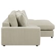 Pemberly Row Modern Velvet Upholstered Reversible Sectional Sofa in Sand
