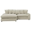 Pemberly Row Modern Velvet Upholstered Reversible Sectional Sofa in Sand