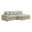 Pemberly Row Modern Velvet Upholstered Reversible Sectional Sofa in Sand