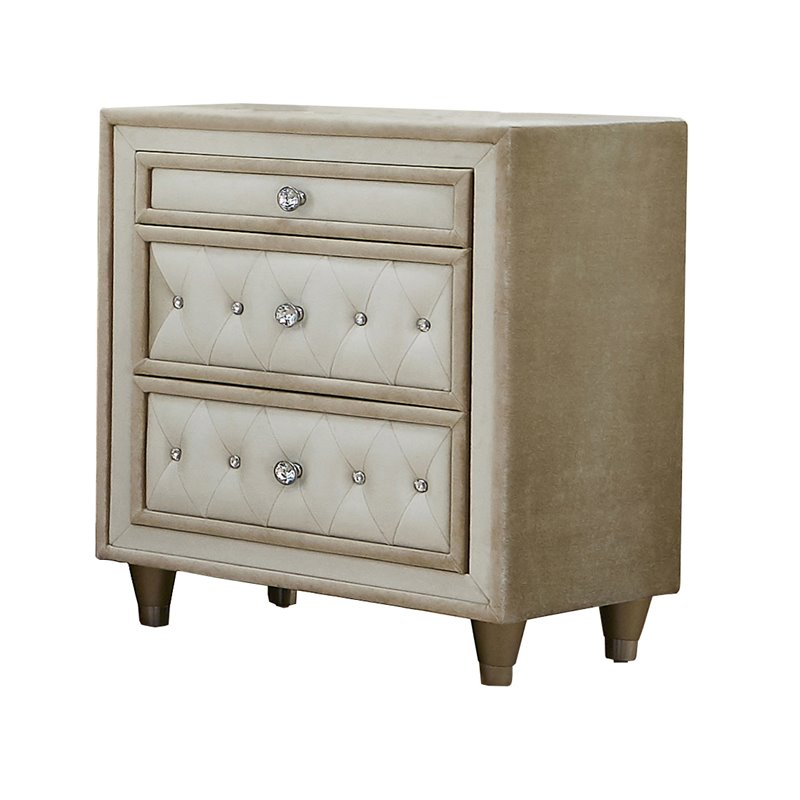 Pemberly Row 5-piece California King Upholstered Velvet Bedroom Set Ivory
