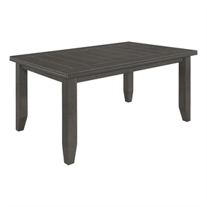 Pemberly Row Transitional Wood Rectangular Plank Top Dining Table Dark Gray