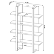 Pemberly Row Wood Bookcase with 4 Full-length Shelves Black and Aged Walnut