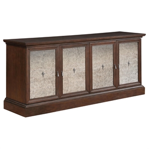 Pemberly Row Transitional Wood Cove 4-door Server in Antique Java and Brown