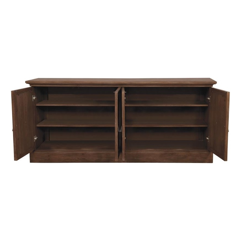 Pemberly Row Transitional Wood Cove 4-door Server in Antique Java and Brown