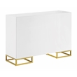 Pemberly Row 2-door Wood Accent Cabinet with Adjustable Shelves White and Gold