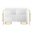 Pemberly Row 2-door Wood Accent Cabinet with Adjustable Shelves White and Gold