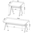 Pemberly Row 3-piece Wood Trestle Occasional Table Set Golden Oak and Gunmetal
