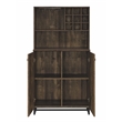 Pemberly Row 2-door Wood Wine Cabinet Rustic Oak Herringbone and Gunmetal