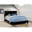 Pemberly Row Transitional Faux Leather Upholstered Eastern King Bed Black