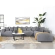Pemberly Row Fabric Upholstered 6-piece Tight Seat Modular Sectional Gray