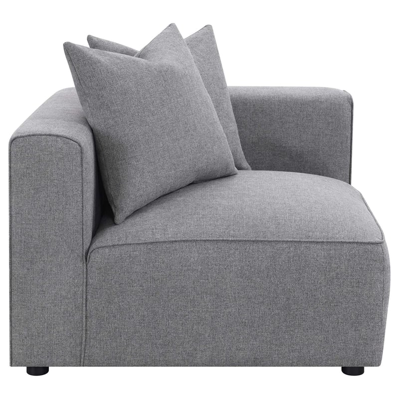 Pemberly Row Fabric Upholstered 6-piece Tight Seat Modular Sectional Gray
