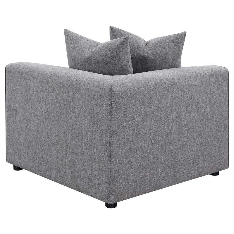 Pemberly Row Fabric Upholstered 6-piece Tight Seat Modular Sectional Gray