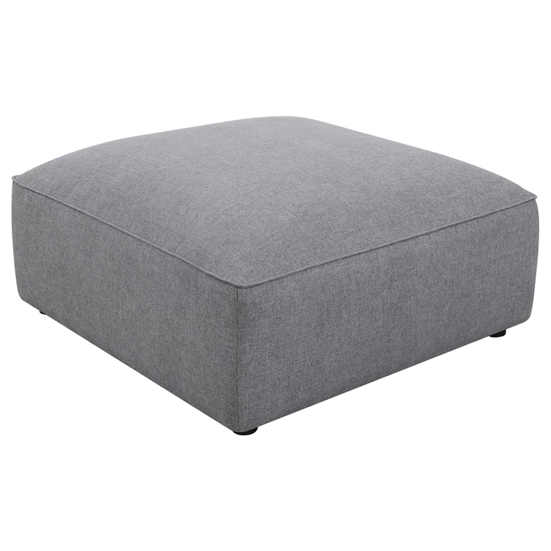 Pemberly Row Fabric Upholstered 6-piece Tight Seat Modular Sectional Gray