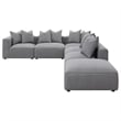 Pemberly Row Fabric Upholstered 6-piece Tight Seat Modular Sectional Gray