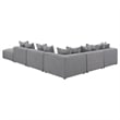 Pemberly Row Fabric Upholstered 6-piece Tight Seat Modular Sectional Gray