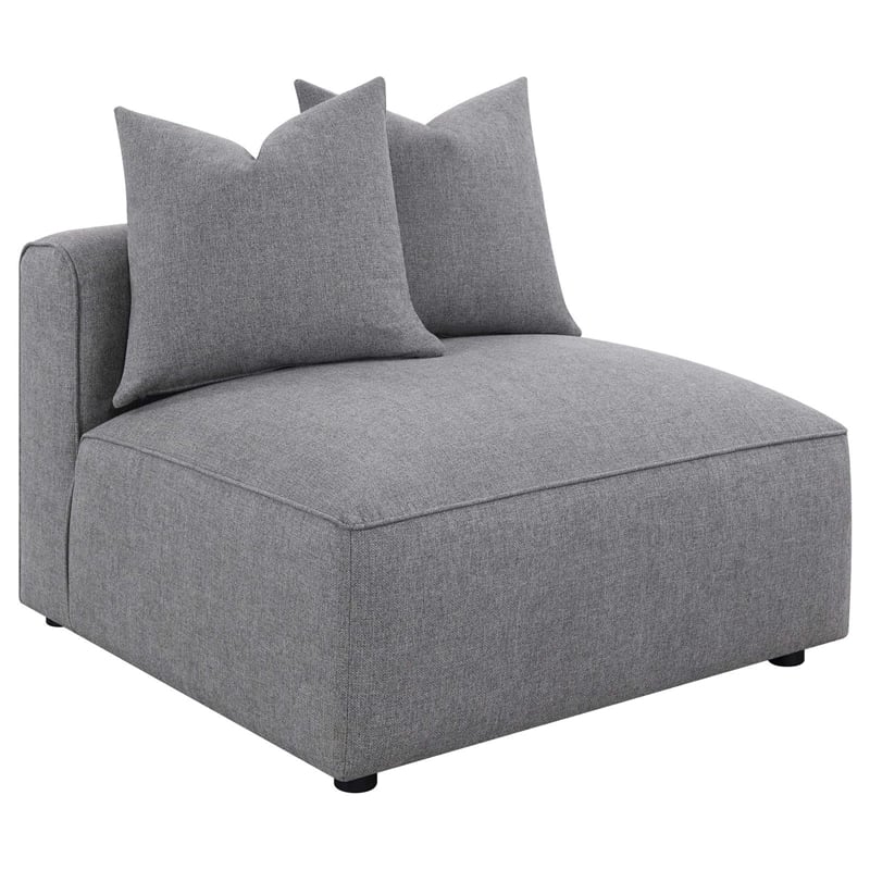 Pemberly Row Fabric Upholstered 6-piece Tight Seat Modular Sectional Gray