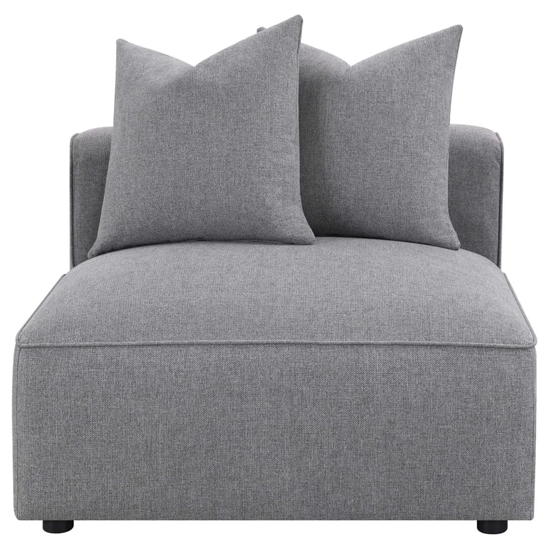 Pemberly Row Fabric Upholstered 6-piece Tight Seat Modular Sectional Gray